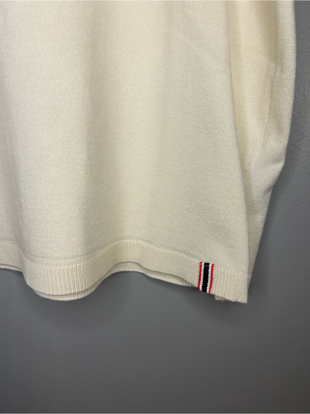 *NWT* Hunter Women’s Contrast Trim Polo Sweater in Cream and Tan, Size Large - Picture 8 of 14